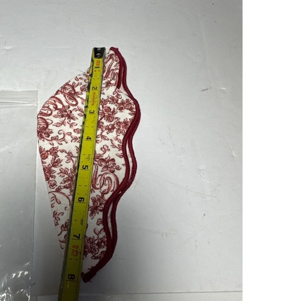 Longaberger Little Love Basket Liner Red Toile Scalloped Edge NEW 2857694